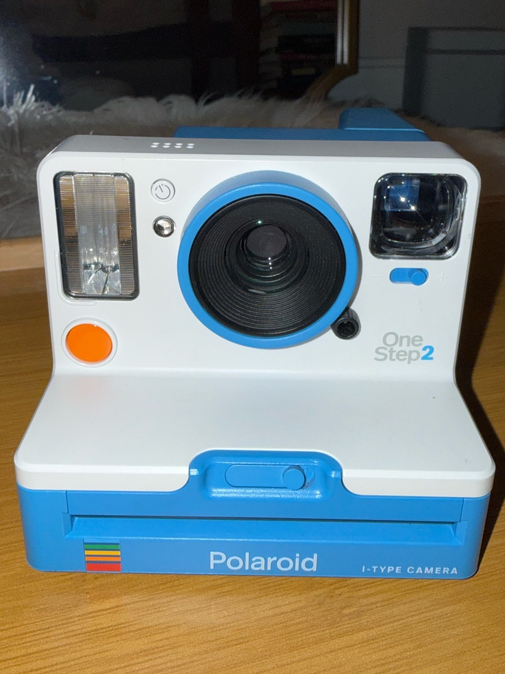 Polaroid OneStep 2 Instant Camera in White and Blue with Orange Accents